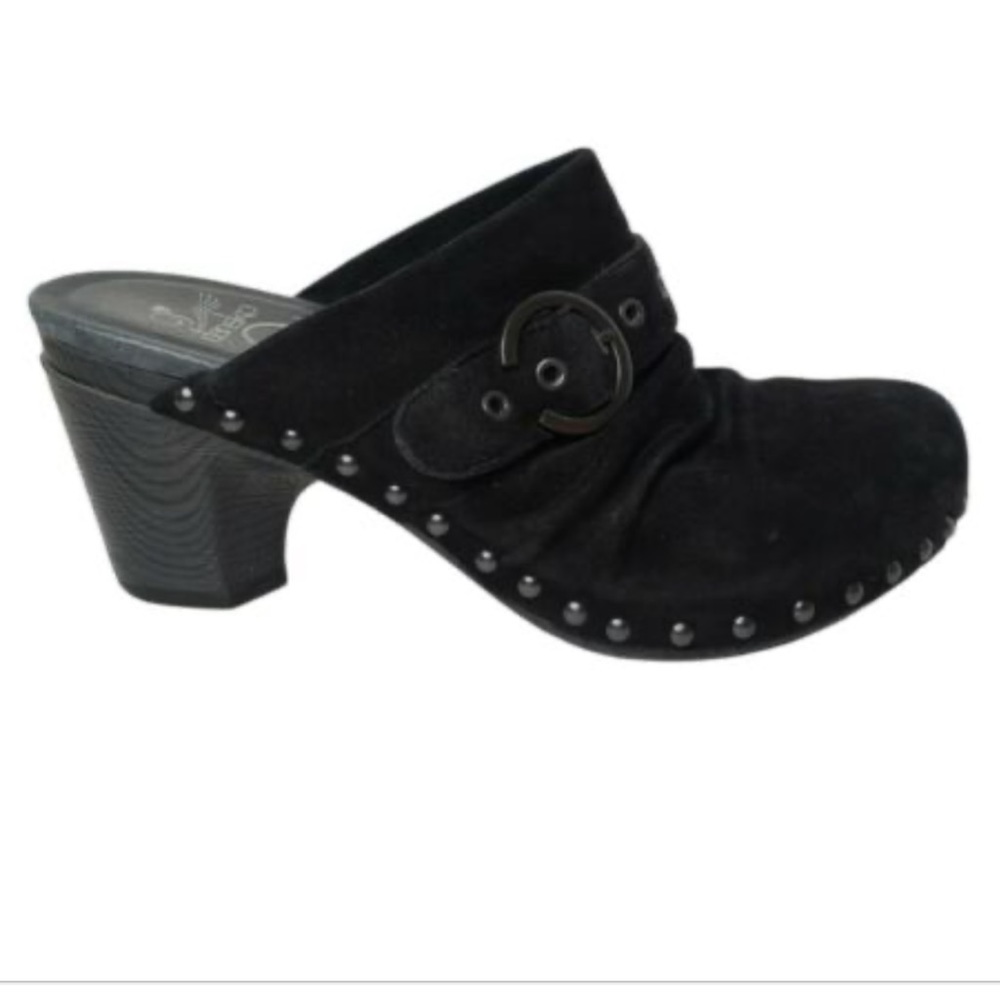 DANSKO NADINE CLOGS BLACK SUEDE SIZE 39